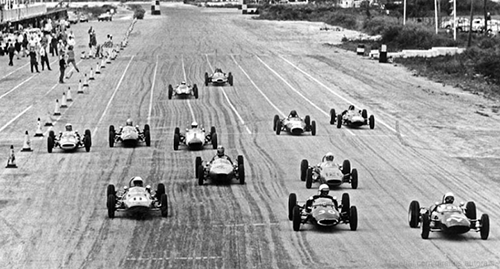 Start of one of the heats, 1962 Bahamas Speedweek